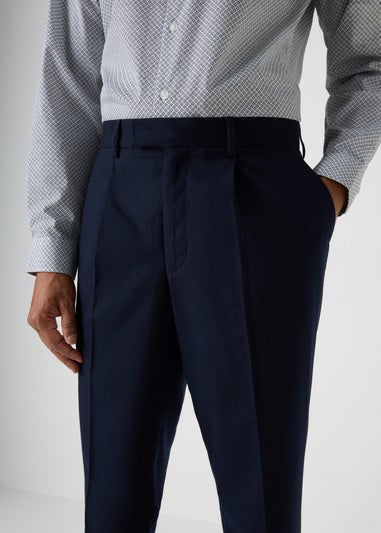 Taylor & Wright Navy Front Pleat Trousers