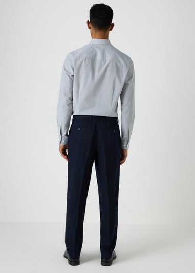 Taylor & Wright Navy Front Pleat Trousers