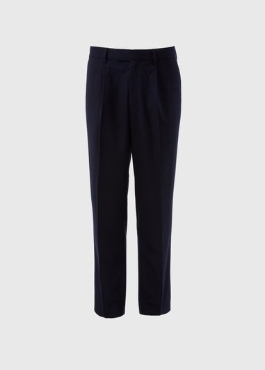 Taylor & Wright Navy Front Pleat Trousers