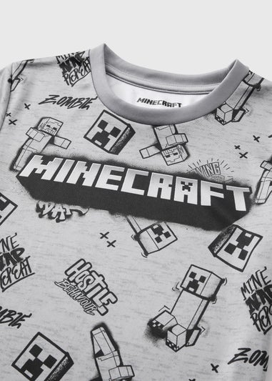 Minecraft Boys Grey Printed T-Shirt (4-12yrs)