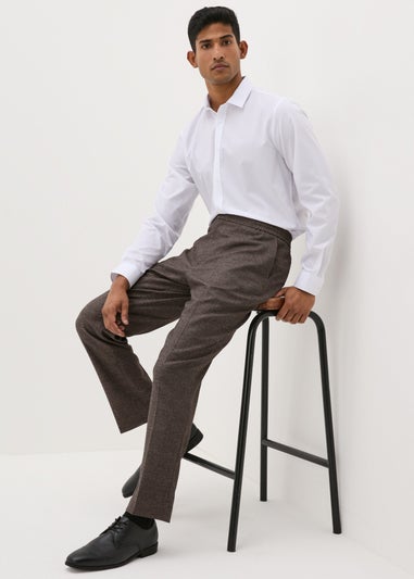 Taylor & Wright Heritage Brown Elasticated Slim Fit Trousers