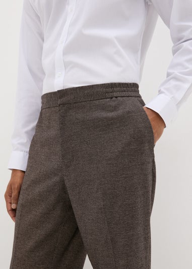 Taylor & Wright Heritage Brown Elasticated Slim Fit Trousers