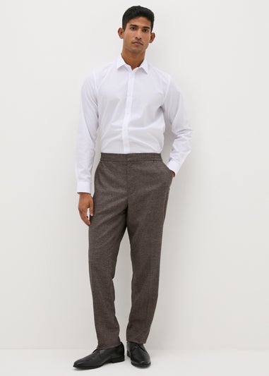 Taylor & Wright Heritage Brown Elasticated Slim Fit Trousers