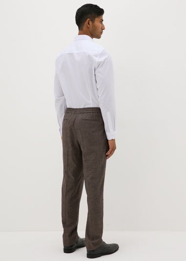 Taylor & Wright Heritage Brown Elasticated Slim Fit Trousers