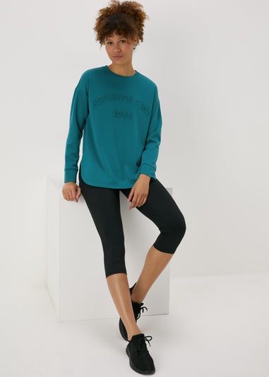 Souluxe Teal Slogan Sweatshirt