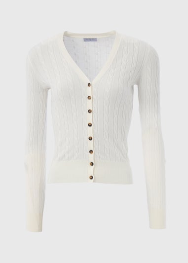 Cream Cable Knit Cardigan