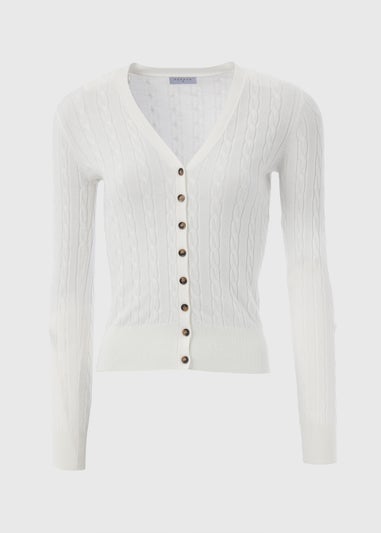 Cream Cable Knit Cardigan