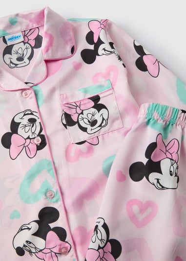 Disney Kids Pink Minnie Mouse Top & Bottom Set (4-13yrs)