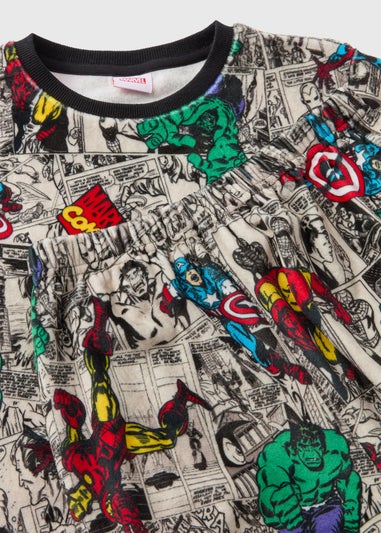 Marvel Kids Multicoloured Comic Fleece Pyjama Top & Bottom Set (4-13yrs)