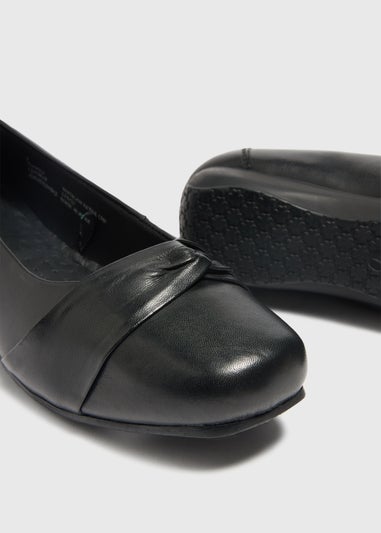 Black Square Toe Flats