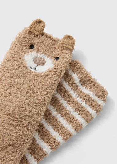 2 Pack Brown Cosy Bear Socks