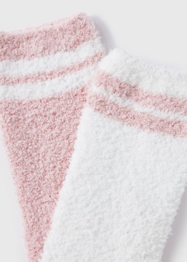 2 Pack Cream & Pink Cosy Socks