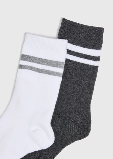 2 Pack Grey Stripe Thermal Socks