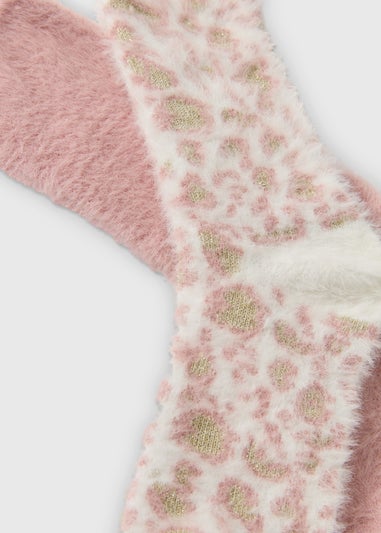 2 Pack Pink Cosy Animal Socks