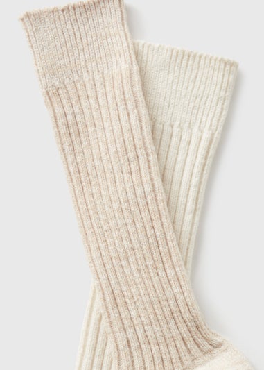 2 Pack Cream Slouch Socks