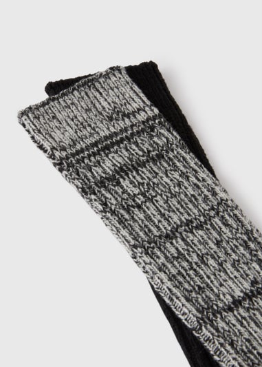 2 Pack Black Slouch Socks