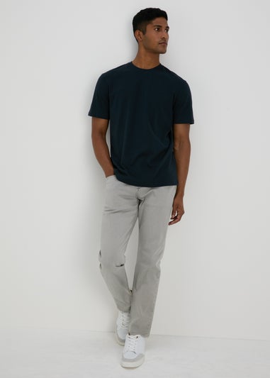 Grey Dyed Straight Fit Jeans