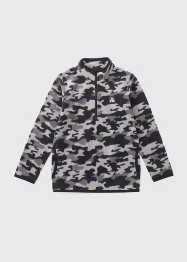 Boys Grey Camouflage Fleece Jumper (7-15yrs)