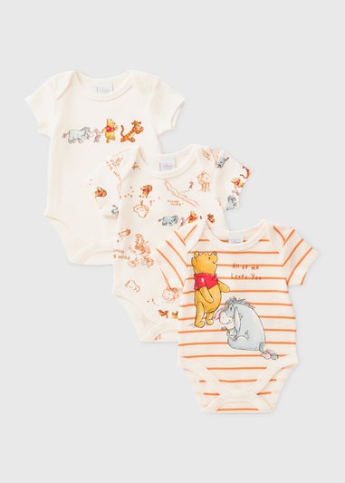 3 Pack Winnie The Pooh Baby Bodysuits (Newborn-18mths)