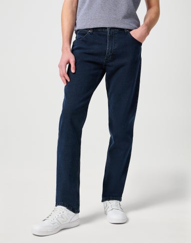 Wrangler Blue Black Straight Fit Jeans