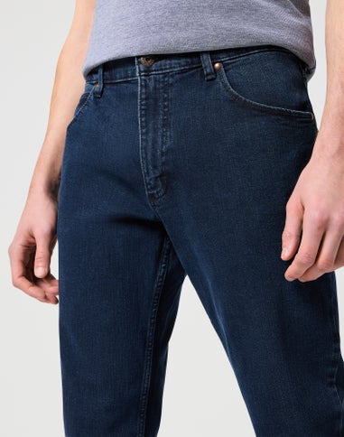 Wrangler Blue Black Straight Fit Jeans