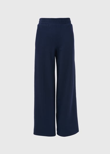 Navy Side Stripe Straight Leg Trousers