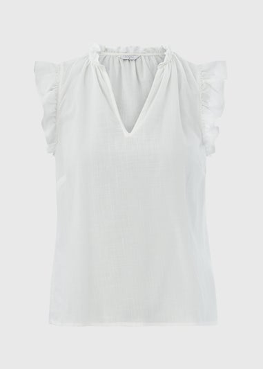 White Frill Sleeve Blouse