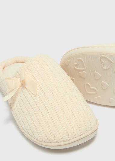 Cream Hidden Support Mule Slippers