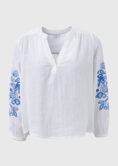 White Embroidered Blouse