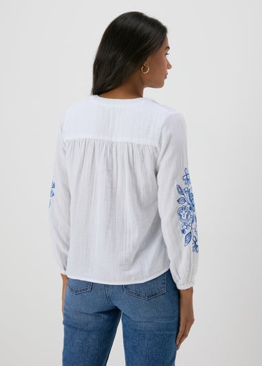 White Embroidered Blouse