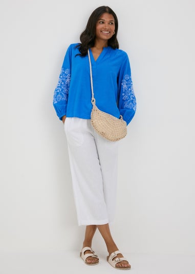 Blue Embroidered Blouse