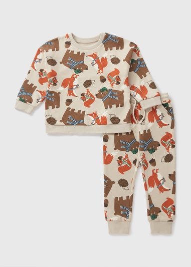 Boys Stone Animal Sweatshirt & Jogging Bottoms Set (1-7yrs)