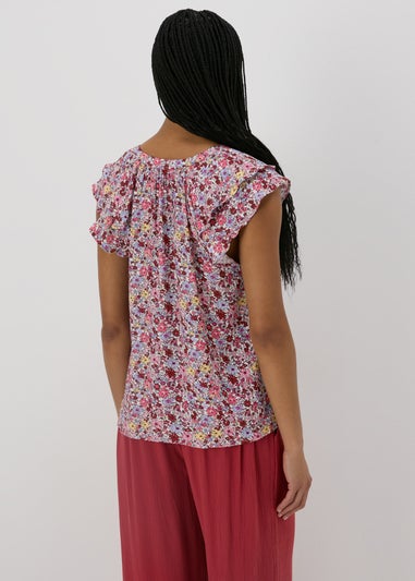 Multicolour Floral V-Neck Blouse