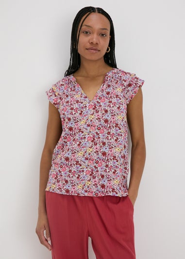 Multicolour Floral V-Neck Blouse