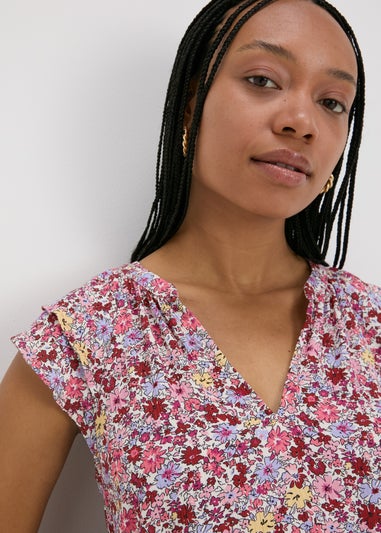 Multicolour Floral V-Neck Blouse