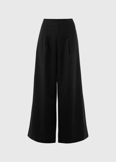 Black Pleat Front Trousers