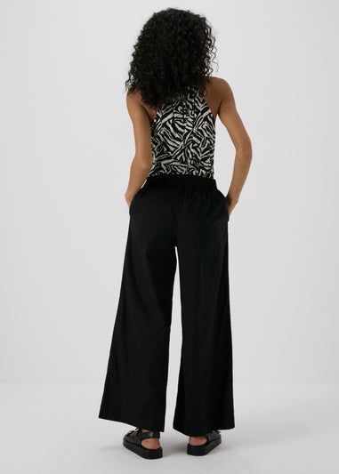 Black Pleat Front Trousers