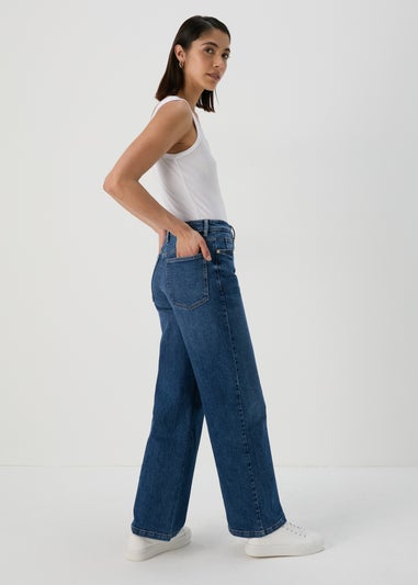 Papaya Petite Indigo Wide Leg Jeans