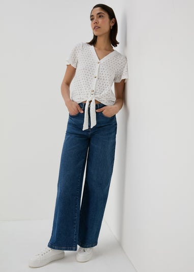 Papaya Petite Indigo Wide Leg Jeans