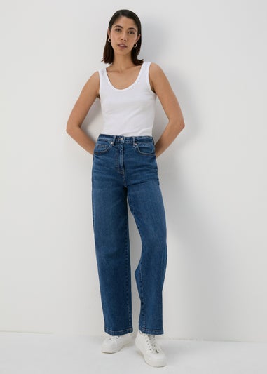 Papaya Petite Indigo Wide Leg Jeans