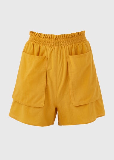 Yellow Pocket Front Shorts