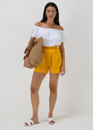 Yellow Pocket Front Shorts