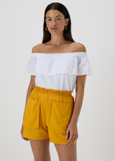 Yellow Pocket Front Shorts