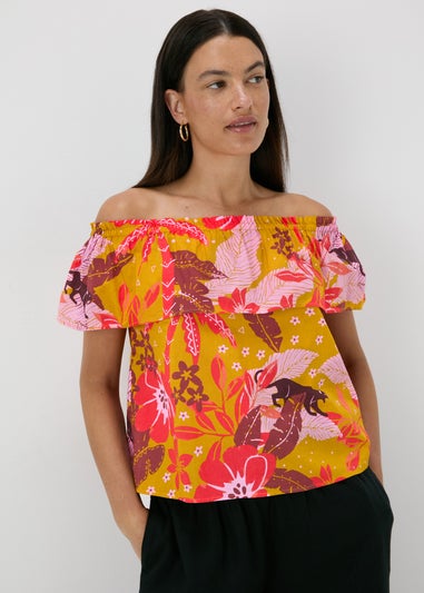 Multicolour Floral Bardot Top