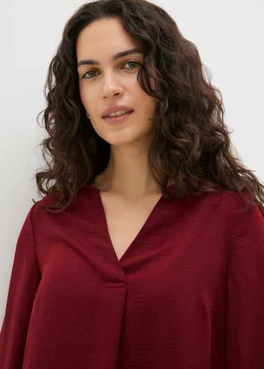 Burgundy Airflow V-Neck Blouse