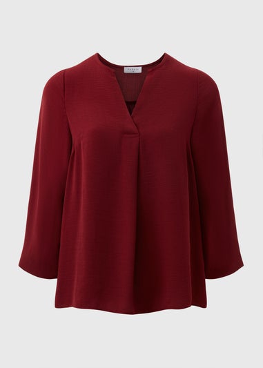 Burgundy Airflow V-Neck Blouse