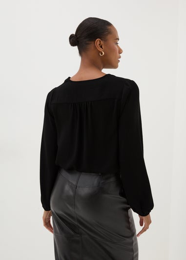 Black V-Neck Blouse