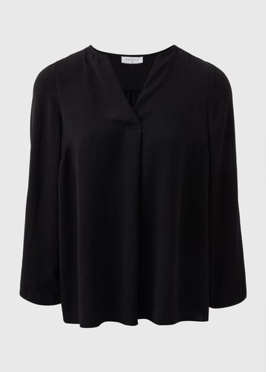 Black V-Neck Blouse