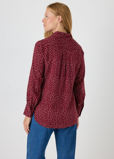 Burgundy Spot Print Shirt