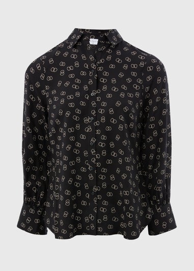 Black Link Print Shirt